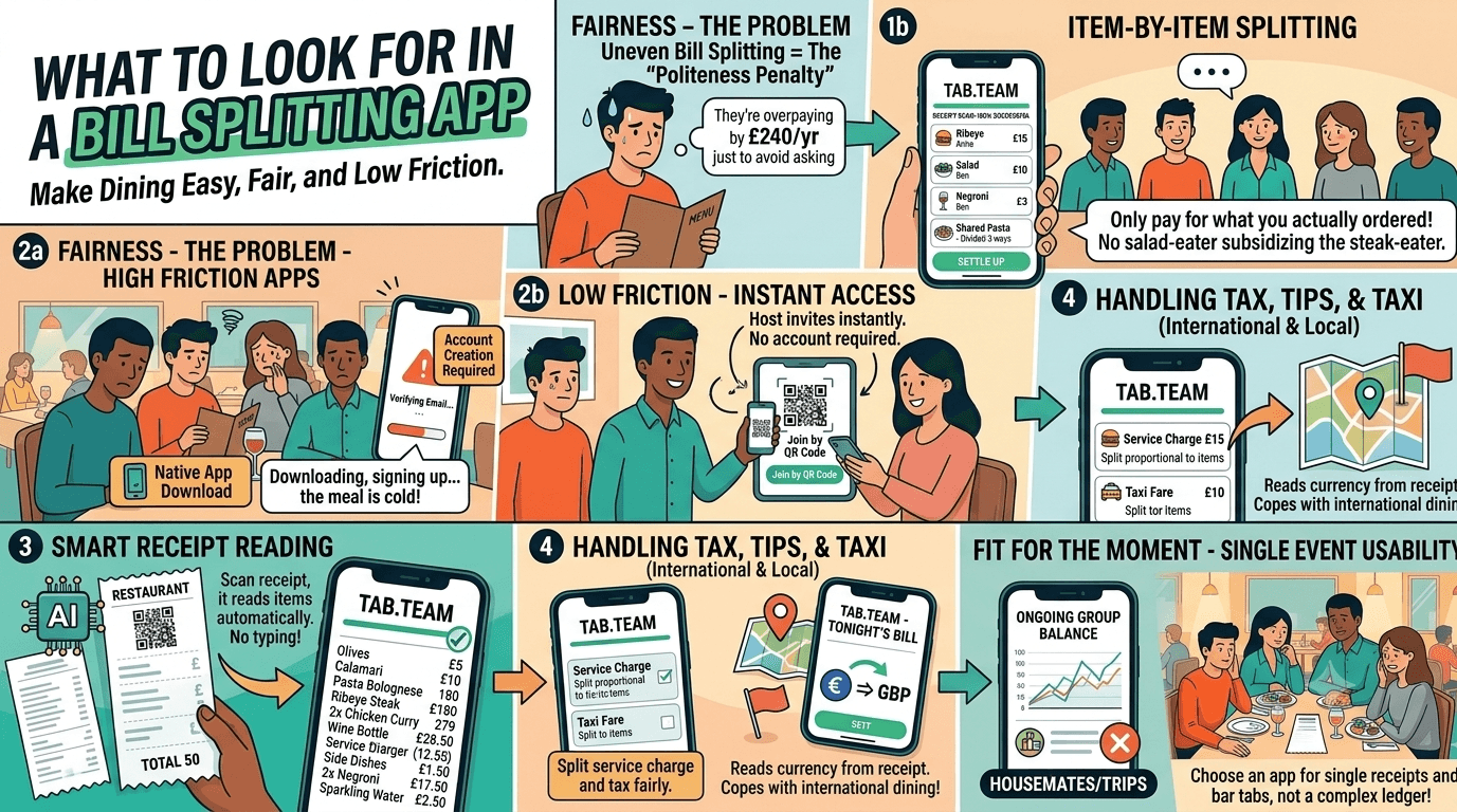 What to look for in a bill splitting app